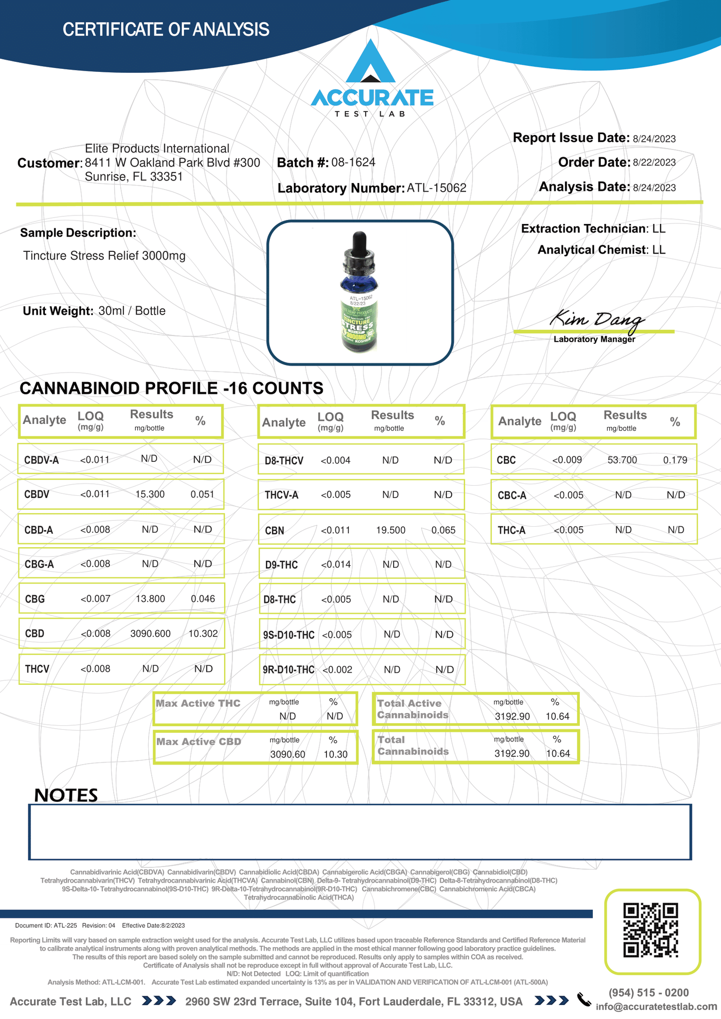 CBD Tincture Stress Relief 3000mg